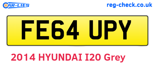 FE64UPY are the vehicle registration plates.