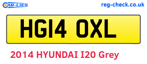 HG14OXL are the vehicle registration plates.