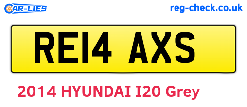 RE14AXS are the vehicle registration plates.