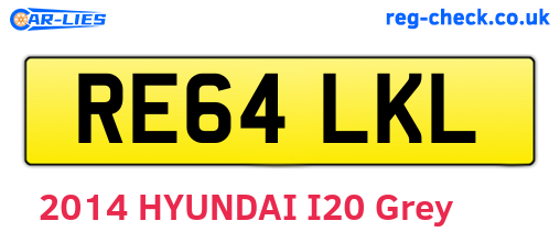 RE64LKL are the vehicle registration plates.