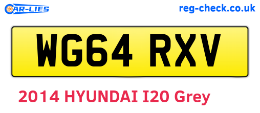 WG64RXV are the vehicle registration plates.