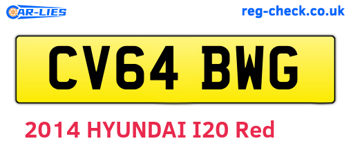 CV64BWG are the vehicle registration plates.