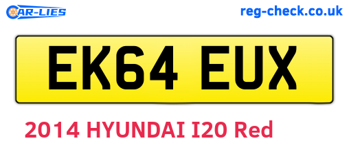 EK64EUX are the vehicle registration plates.