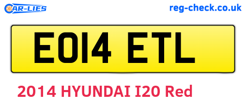 EO14ETL are the vehicle registration plates.