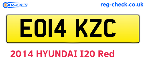 EO14KZC are the vehicle registration plates.