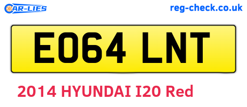 EO64LNT are the vehicle registration plates.