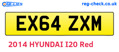 EX64ZXM are the vehicle registration plates.
