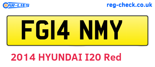 FG14NMY are the vehicle registration plates.