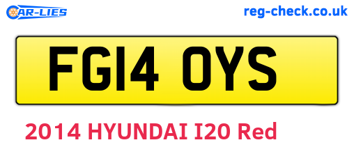 FG14OYS are the vehicle registration plates.