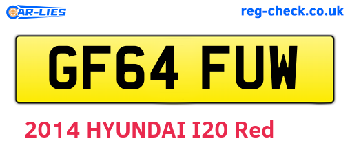 GF64FUW are the vehicle registration plates.