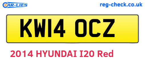 KW14OCZ are the vehicle registration plates.