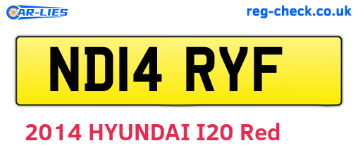 ND14RYF are the vehicle registration plates.