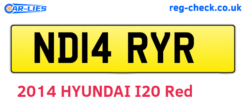 ND14RYR are the vehicle registration plates.