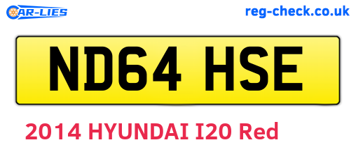 ND64HSE are the vehicle registration plates.