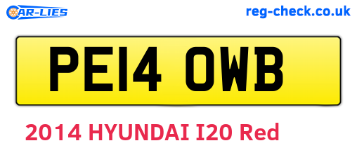 PE14OWB are the vehicle registration plates.