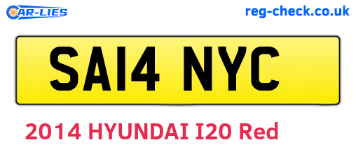 SA14NYC are the vehicle registration plates.