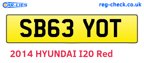 SB63YOT are the vehicle registration plates.