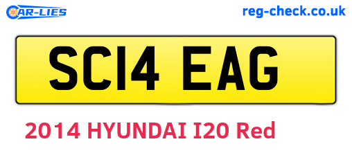 SC14EAG are the vehicle registration plates.