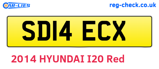 SD14ECX are the vehicle registration plates.