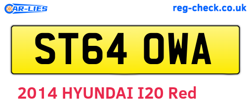 ST64OWA are the vehicle registration plates.