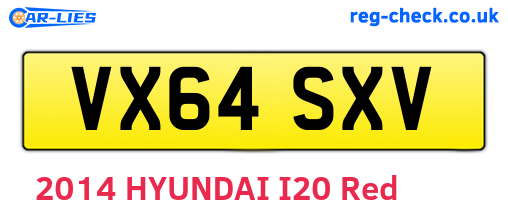 VX64SXV are the vehicle registration plates.