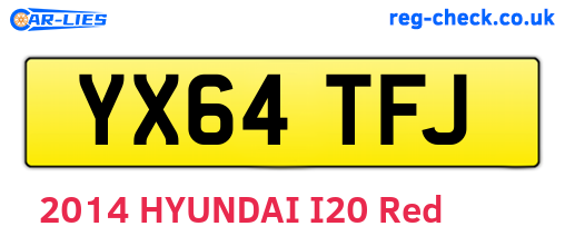 YX64TFJ are the vehicle registration plates.