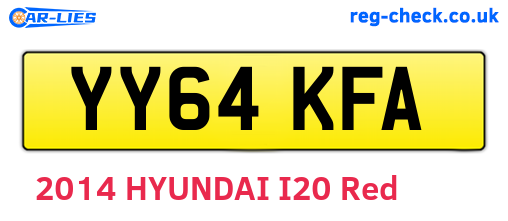YY64KFA are the vehicle registration plates.