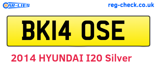 BK14OSE are the vehicle registration plates.