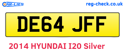 DE64JFF are the vehicle registration plates.