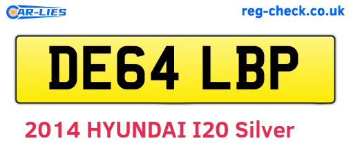DE64LBP are the vehicle registration plates.