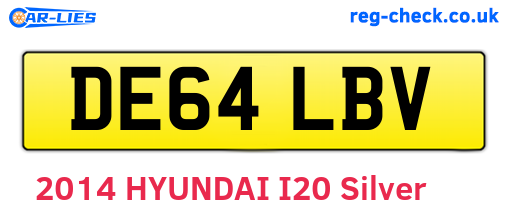 DE64LBV are the vehicle registration plates.