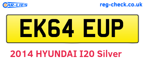 EK64EUP are the vehicle registration plates.