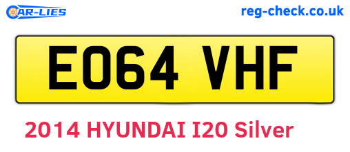 EO64VHF are the vehicle registration plates.