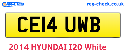 CE14UWB are the vehicle registration plates.