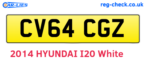 CV64CGZ are the vehicle registration plates.