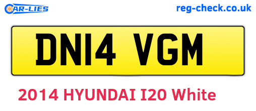 DN14VGM are the vehicle registration plates.
