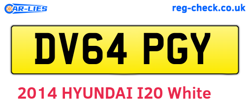 DV64PGY are the vehicle registration plates.