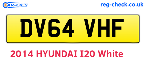 DV64VHF are the vehicle registration plates.