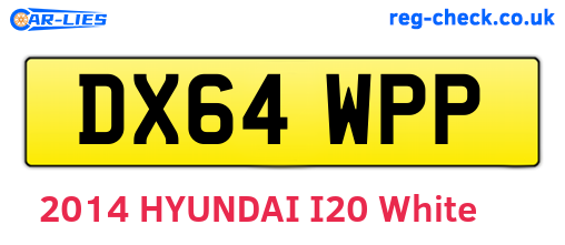 DX64WPP are the vehicle registration plates.