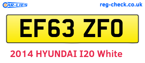 EF63ZFO are the vehicle registration plates.