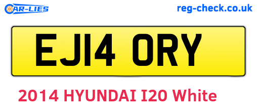 EJ14ORY are the vehicle registration plates.