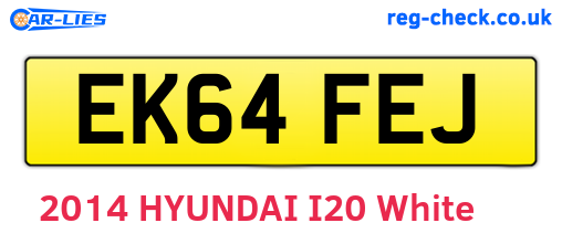 EK64FEJ are the vehicle registration plates.