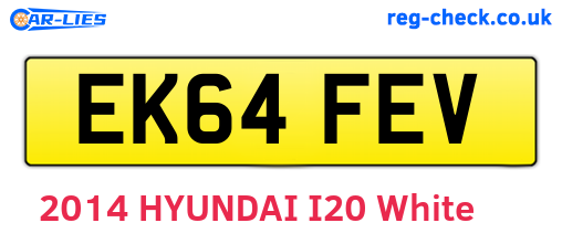 EK64FEV are the vehicle registration plates.