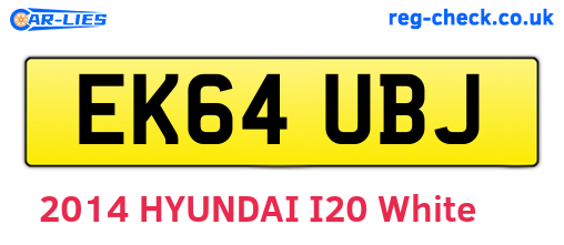 EK64UBJ are the vehicle registration plates.