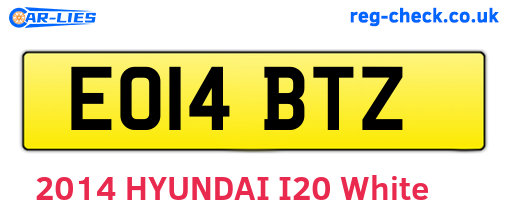 EO14BTZ are the vehicle registration plates.