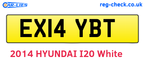EX14YBT are the vehicle registration plates.