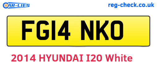 FG14NKO are the vehicle registration plates.