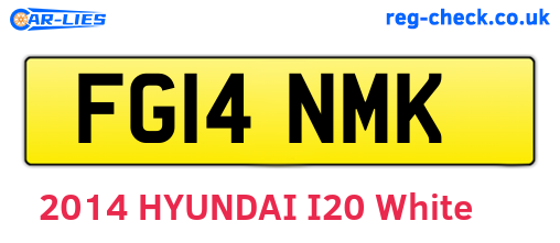 FG14NMK are the vehicle registration plates.