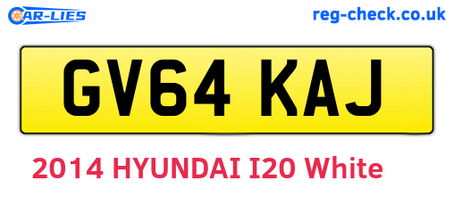 GV64KAJ are the vehicle registration plates.