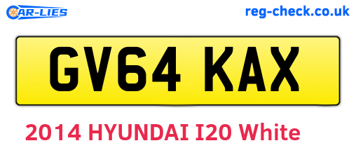 GV64KAX are the vehicle registration plates.